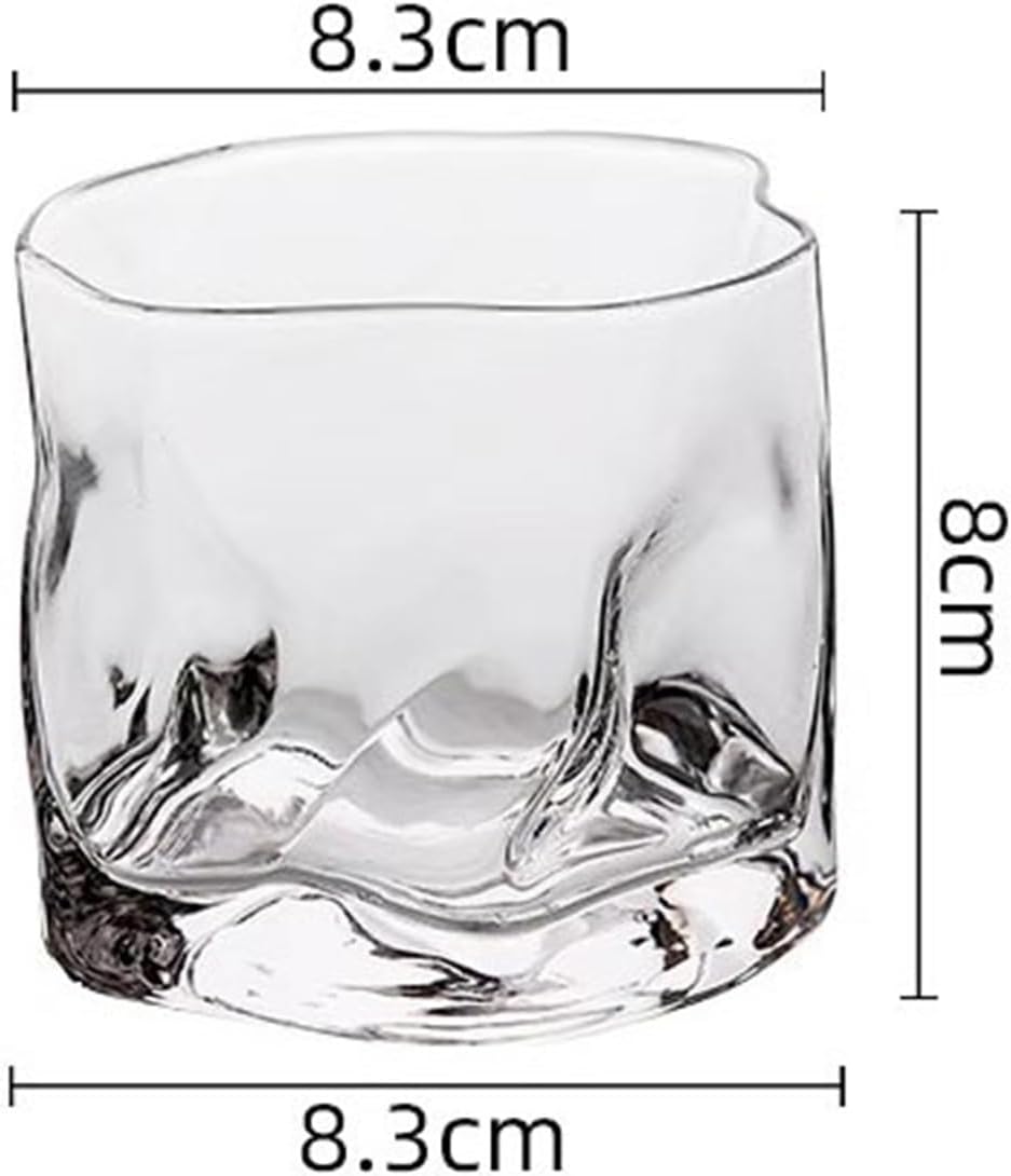 Glass Cups Irregular Twisted Whiskey Glasses, 10.5 oz Heavy Base Tumbler Crystal Glassware for, Cocktails for Juice