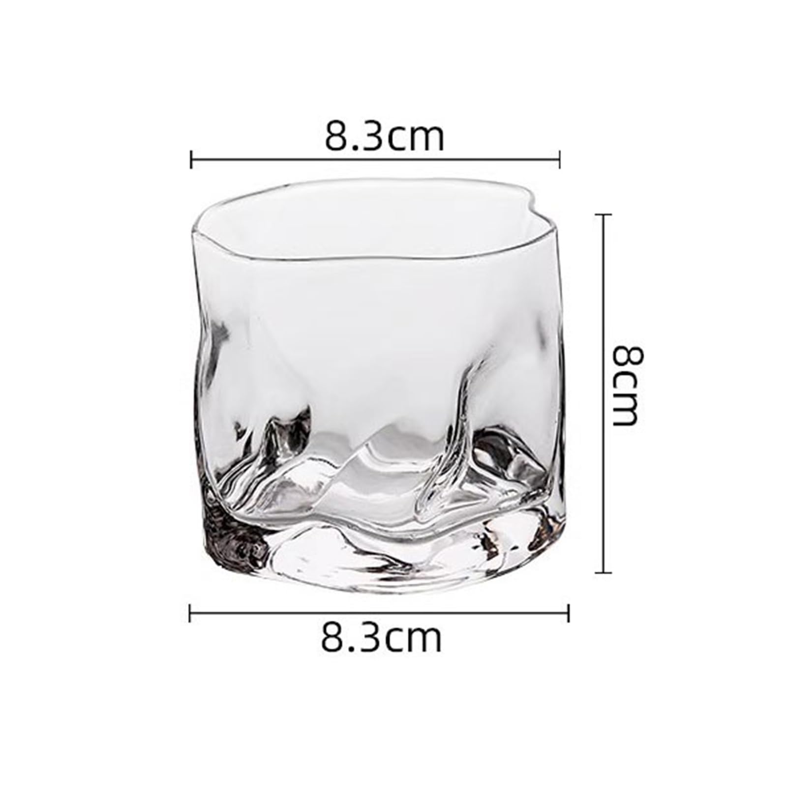 Unregelmäßige gedrehte Whiskygläser, 10,5 oz, schwerer Kristallbecher for Cocktails, Saft