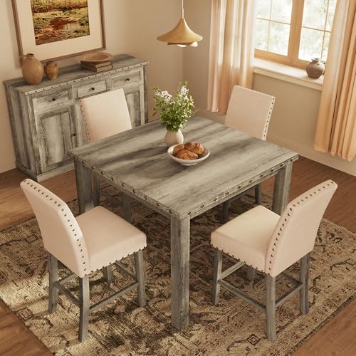 Farati Farmhouse Dining Table Set for 4