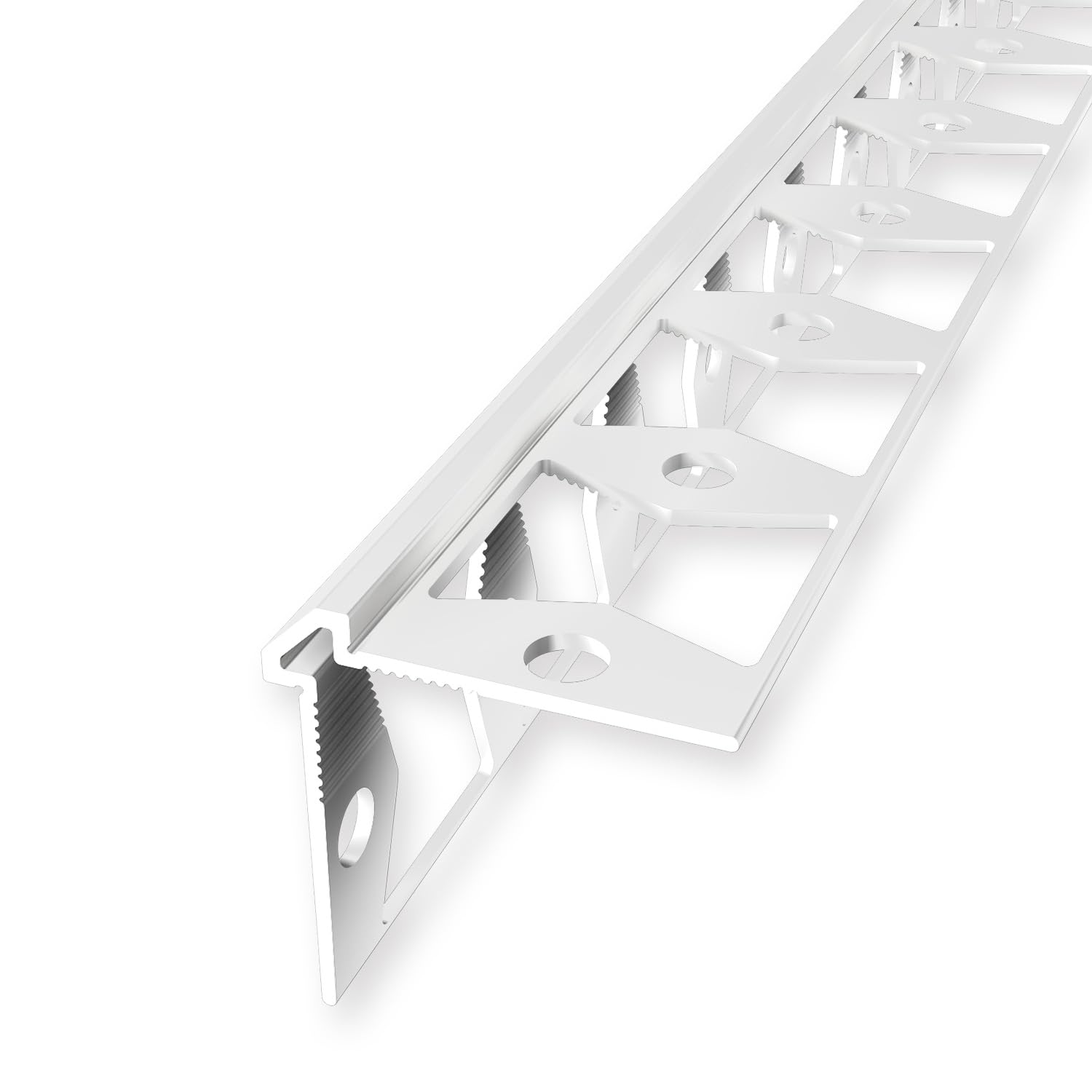 Wandprofil 25 x 25 x 2700 mm Einfasshöhe 2 mm Tapetenprofil Aluminium Glatt Winkelprofil Geschlossen Gestanzt Metallprofil pulverbeschichtet weiß glänzend RAL9016 Verbindungsprofil Küberit