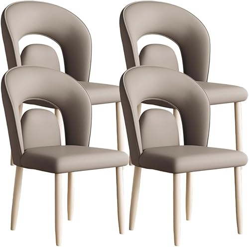 Miniatura 34 de YVYKFZD Leather Dining Chairs, Kitchen Chairs Set with Curved Back, Upholstered Dining Room Chair, Armless Comfy Side Chair, for Living Room,