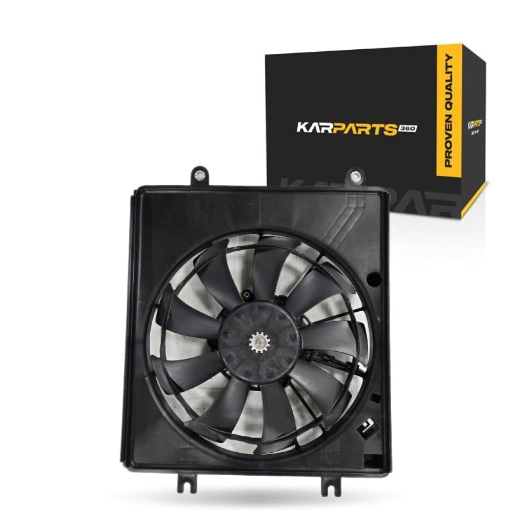 KarParts360 for Honda Accord 2023 2024 2025 A/C Condenser Fan Assembly | Polyamide and Glass Fiber Material | Male Connector | Single Fan | Replacement for HO3113154 | 386116CJH01