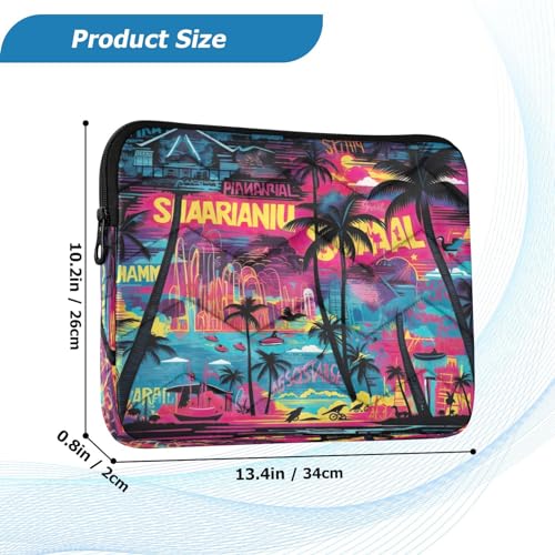 Funda para portátil de 13-14 pulgadas con patrón hawaiano miniatura 3