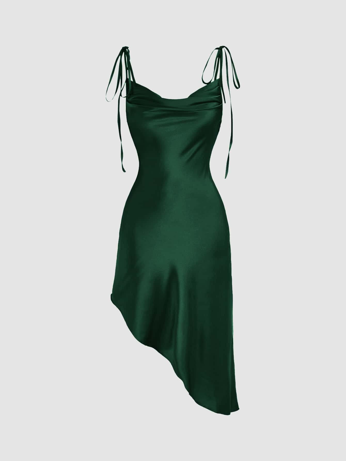 emerald green cami dress Salient Label Ember Tie Sash Cami Dress in Emerald – SALIENT LABEL main image 0