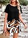 PRETTYGARDEN Women's Summer 2 Piece Outfits Lounge Sets Short Sleeve Tee Shirts Tops Blouses Pockets Printed Shorts Tracksuit (Floral Black Multicolored,Large)