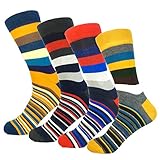 4 Pack Colorful Stripe Cotton Ankle CasualCrew Socks Vintage Style Sport Sock, Large