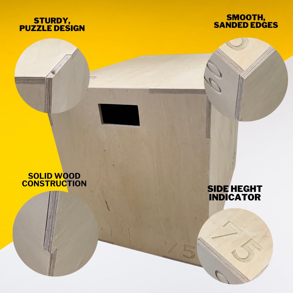 Yes4All Scatola Pliometrica 3 In 1 In Legno – Box Per Salti A 3 Altezze, Ideale Per Crossfit E Allenamento A Casa