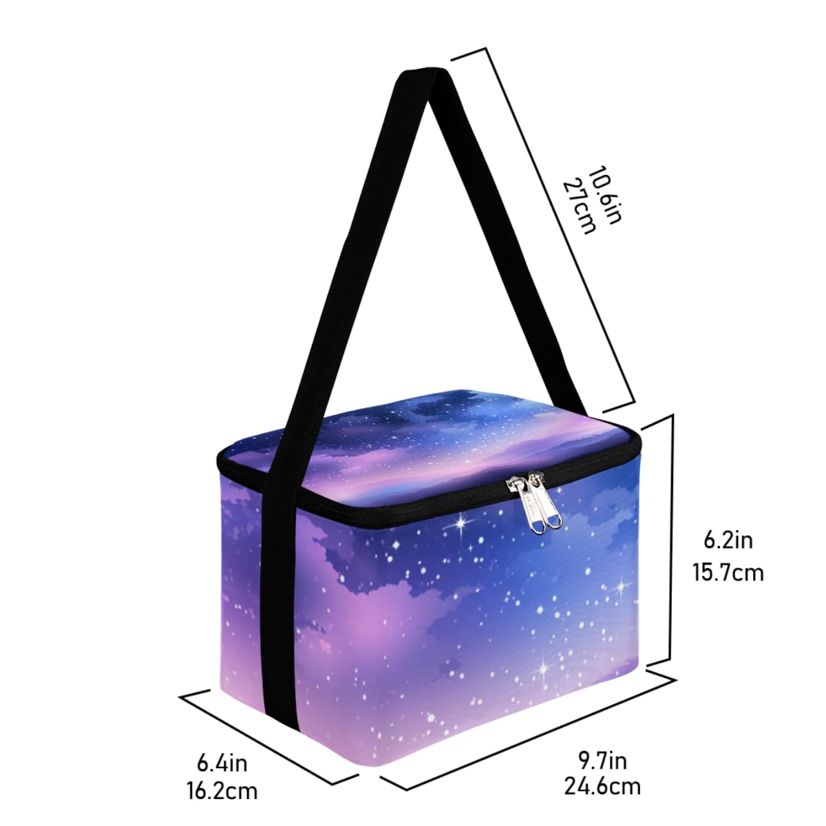 GzLeyigou Lunch Bags for Women Men 9 Cans,Galaxy Sky Hot & Cold Food Delivery Bag Insulated Grocery Bag Insulated Lunch Box Nebula Explosion Cooler Bag for Office Work Picnic Beach
