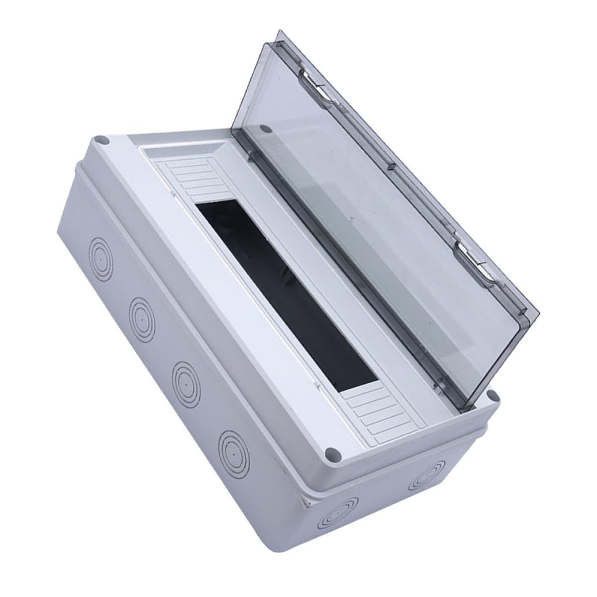 Outdoor Weatherproof Plastic Distribution Box 18-Circuit Breaker Panel Enclosure Dustproof Electrical Junction Box for Home and Outdoor Use