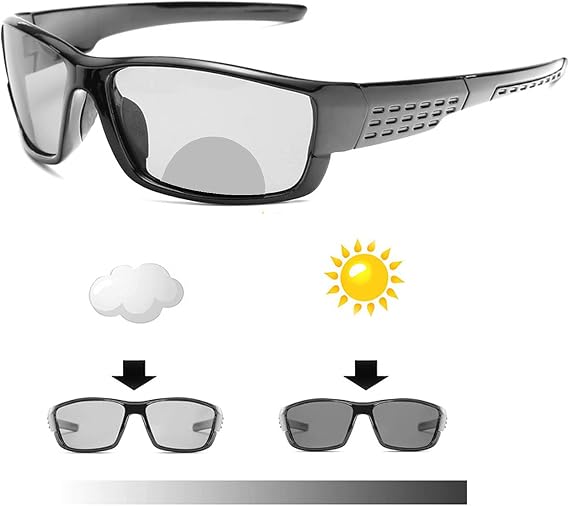 Transition Photochromic Bifocal Reading Glasses Men Safety Sports Square Sunglasses Readers Fashion Anti UV Ray
