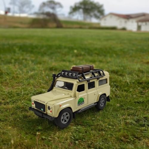 Kids Globe Van Manen Traffic Die Cast ’Landrover Defender’ (Pull Back, Giraffe Anhänger) - 521723