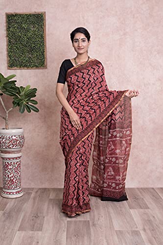 KISHORI maroon chanderi silk saree – image 2