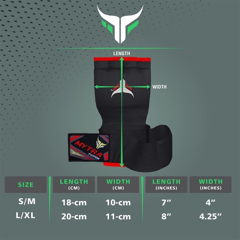 Miniatura 3 de Mytra Fusion Guantes interiores híbridos de boxeo para niños, boxeo, artes marciales mixtas, Muay Thai, gimnasio, entrenamiento, gel, guantes