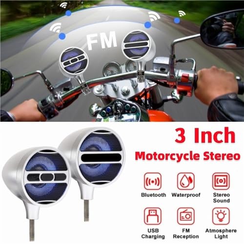 Parlante manillar para motocicleta 3 pulgadas 1 par miniatura 3