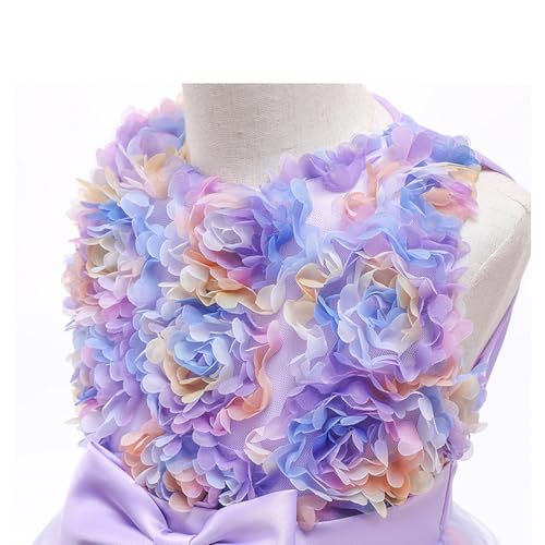 Flower Girl Dress Kids Ruffles Lace Party Wedding Dresses, Floral Embroidered Toddler Tulle Dresses for Girls4