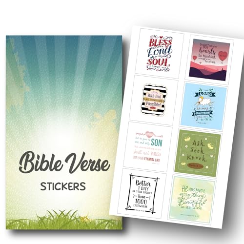 Image of 32 Pcs Bible Verses Quotes Scrapbook Stickers for Journal Laptop Dairy DIY Scrapbooking Page Decoration