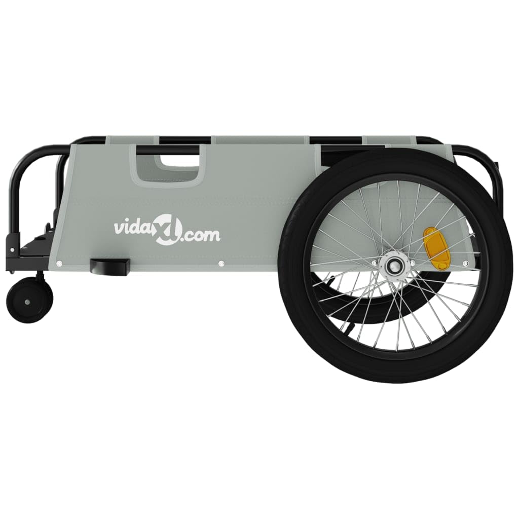 vidaXL Remolque para Bicicletas Tela Oxford y Hierro Gris y Negro