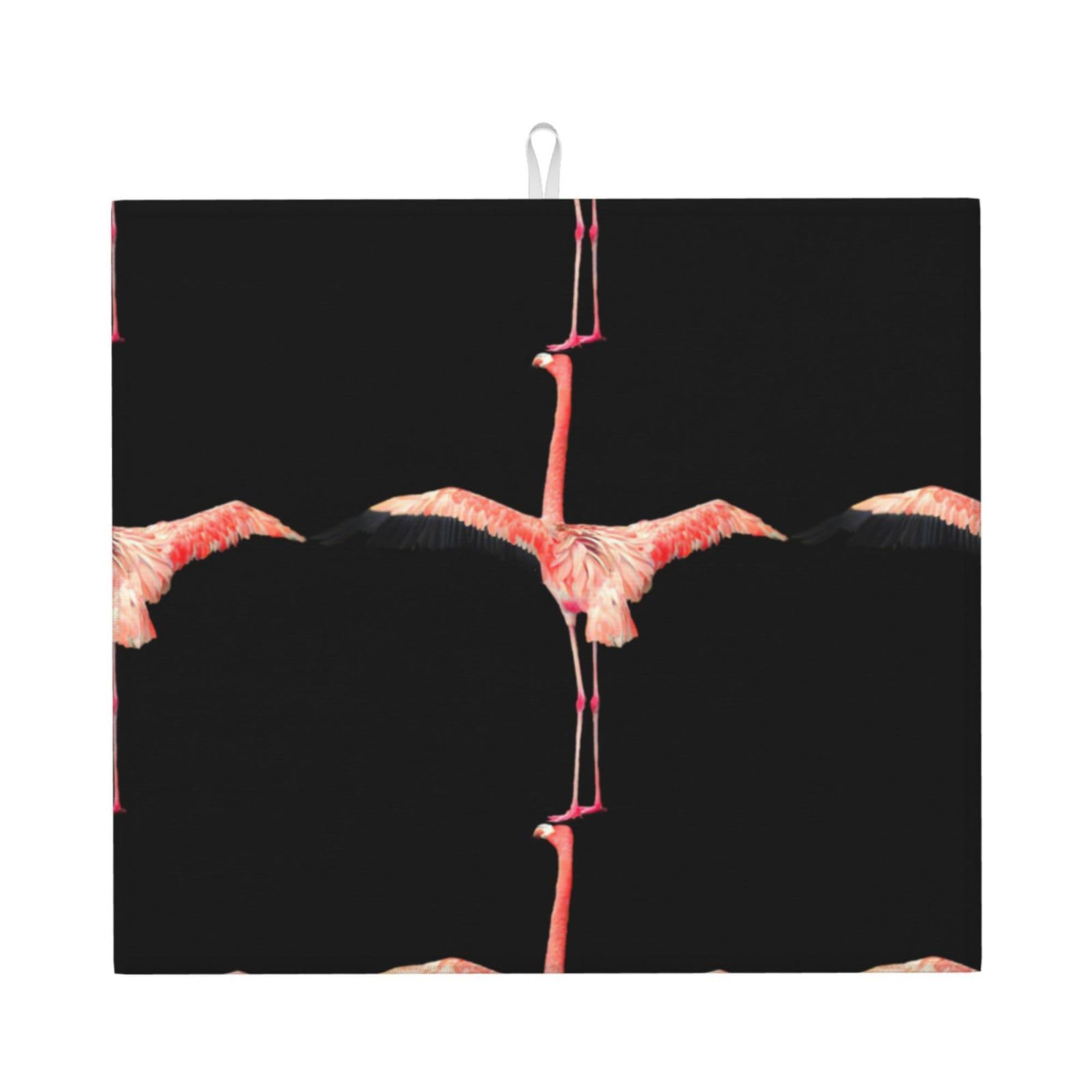 HJFCZH flamingo Prints Kitchen Drying Mat – High-Capacity Absorbent Dish Cover, Engineered with 4x Weight Absorption, Durable Microfiber & Composite Foam Construction