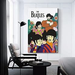 Poster décoratif sur toile The Beatles Dessin animé des Beatles – 40 x 60 cm - Les Beatles, Paul McCartney, John Lennon, RIngo Starr, George Harrison Poster décoratif sur toile The Beatles Dessin animé des Beatles - 40 x 60 cm – Image 3