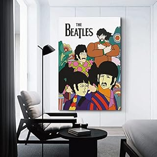 SHUPSY Poster décoratif sur toile The Beatles pour fan de dessin animé – Impression moderne pour chambre à coucher – 50 x 75 cm - Les Beatles, Paul McCartney, John Lennon, RIngo Starr, George Harrison SHUPSY Poster décoratif sur toile The Beatles pour fan de dessin animé - Impression moderne pour chambre à coucher - 50 x 75 cm – Image 3