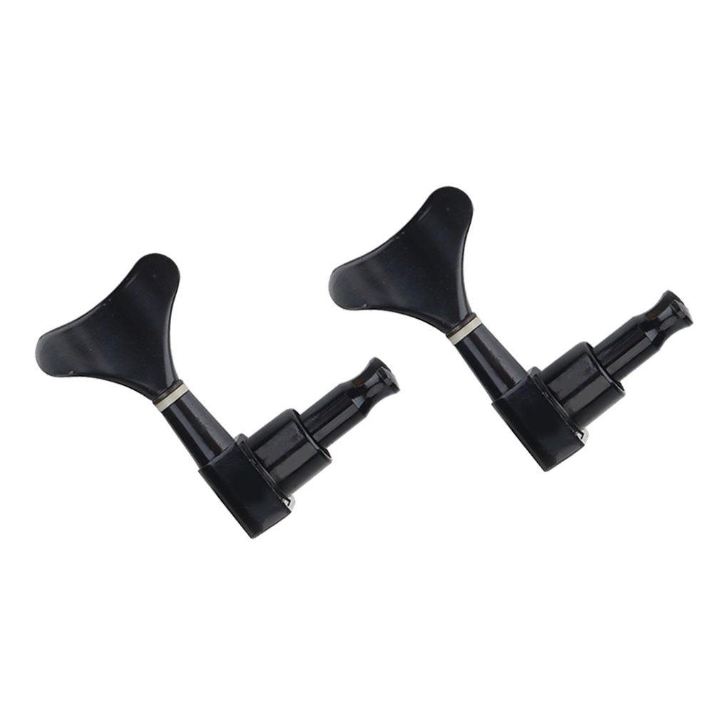 Dilwe Bass Tuning Peg, 2L 2R Black Closed Head Head Machine Machine Accordatori per corde Tuning Pegs Compatibile con Basso Elettrico