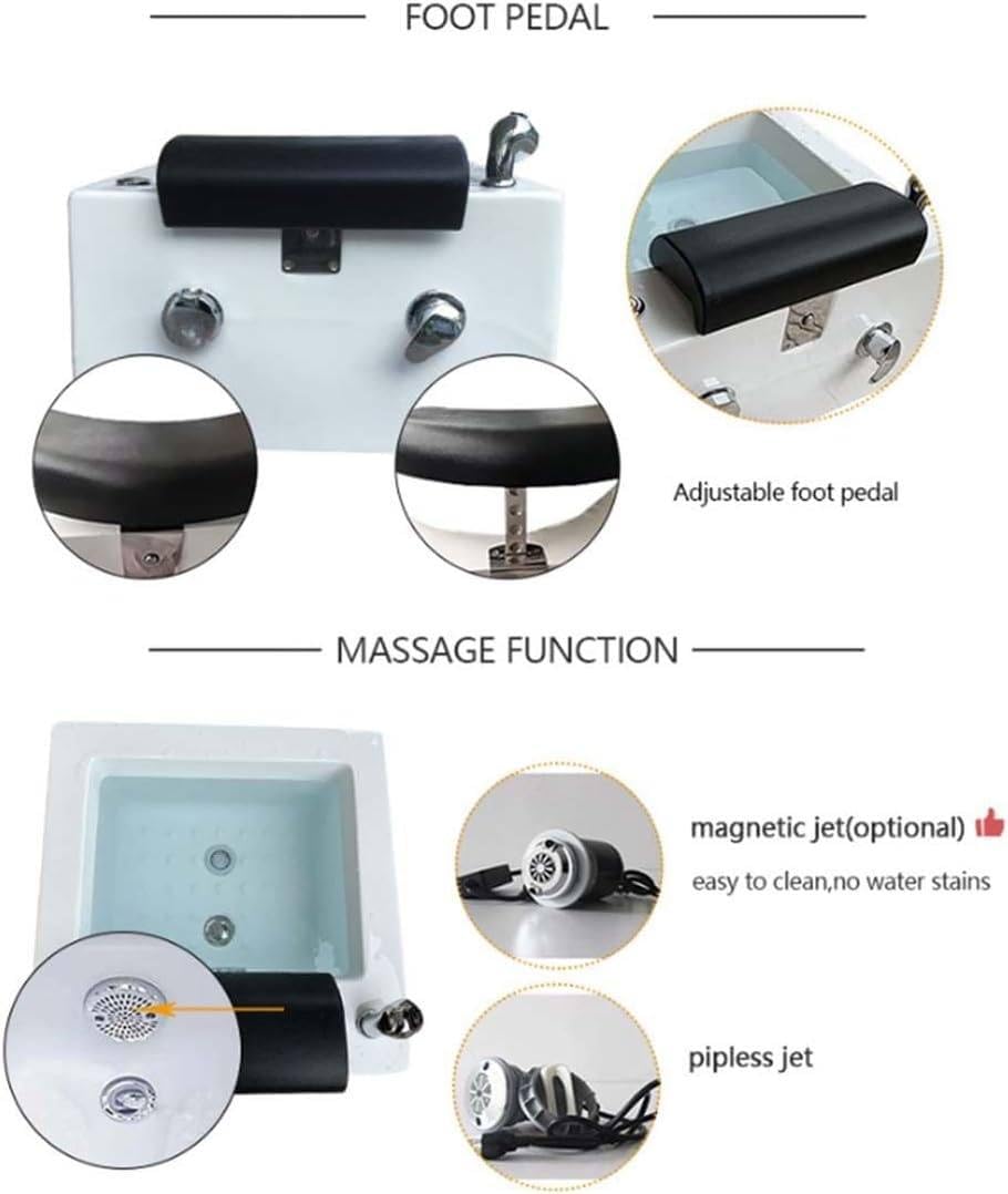 BañEra de Hidromasaje PortáTil para Pies y Pedicura, BañO de Pies AcríLico, Drenaje AutomáTico, BañEra de Pedicura para RelajacióN y Alivio del Dolor, para Tratamiento de SPA en el Hogar