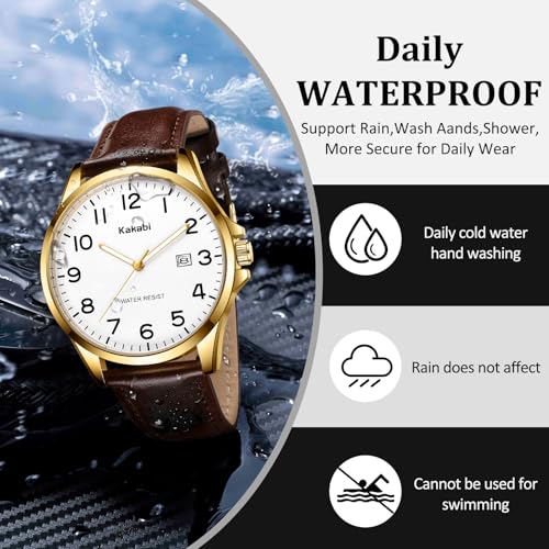 Kakabi Watch for Men, Fashion Minimalist Wrist Watch Waterproof Quartz Analog Date with Leather Strap by Kakabi - Used condition - Image 7