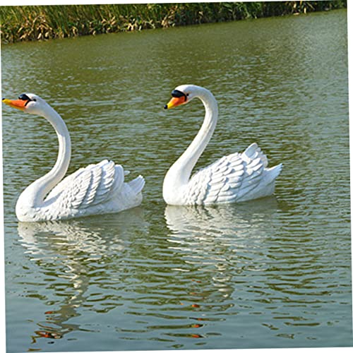Yardwe 3Pcs Floating Detailed Outdoor Fake Yard For Figurine Sculpture Patio Goose White Deterrent Decoy Household Decorations Pond Swan Animal Statue Decoration Home Duck Decor Craft #TOP1