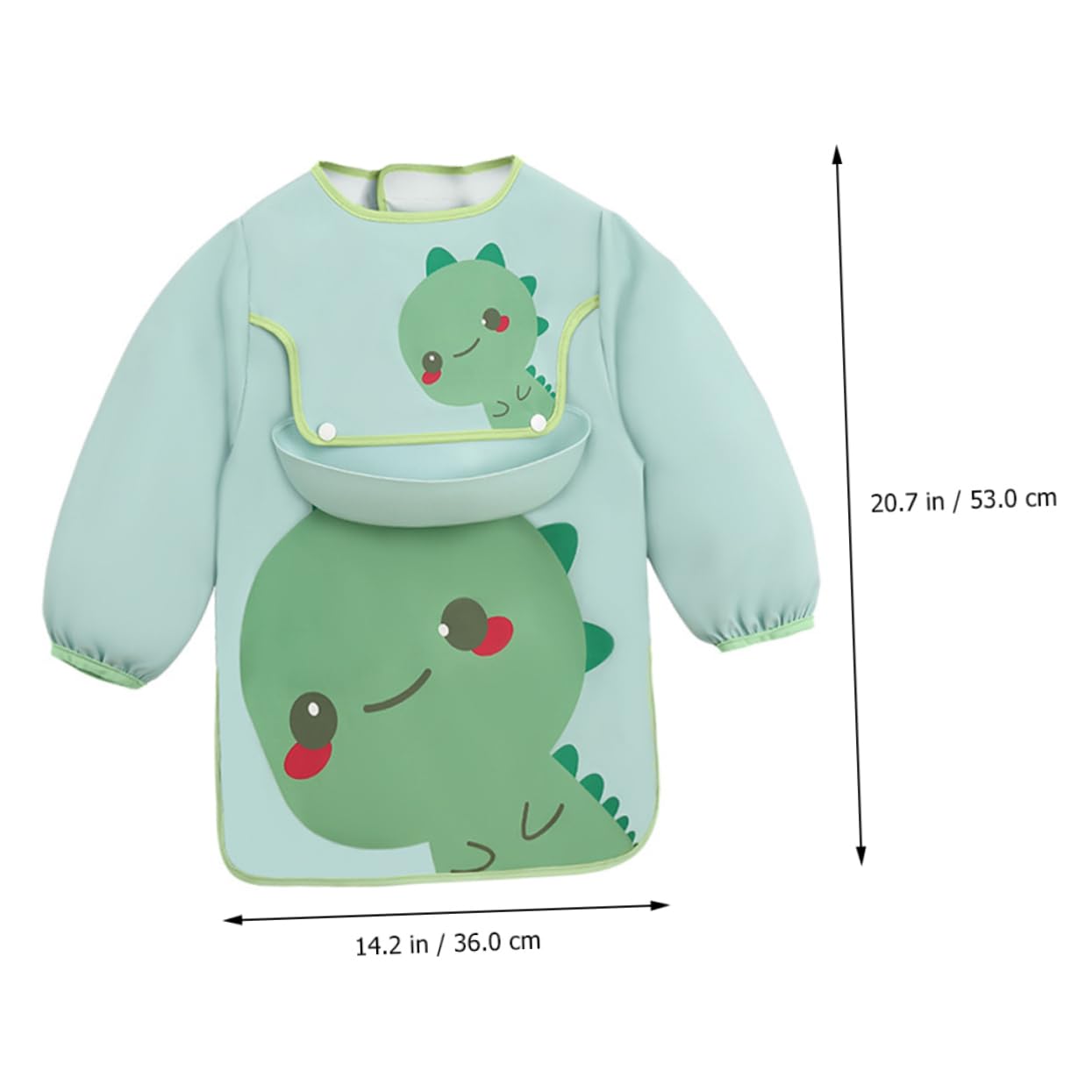 KOMBIUDA 2 Stücke Infant Smock Bib Große Tasche Cartoon Design Aquarell Leicht Zu Reinigen Für Babys