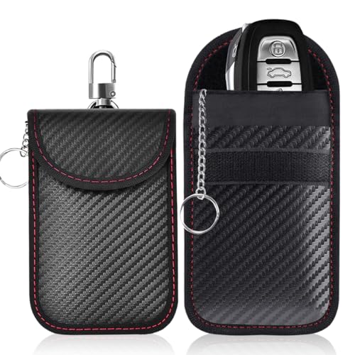 KWKPR - 2 Pièces Pochette Etui Anti RFID cle Voiture, Pochette Voiture Protection Clef, Pochettes Blocage Signal RFID pour Clé Voiture