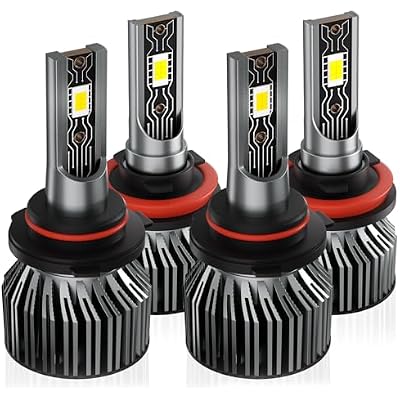 Compatible For 2007-2018 Nissan Altima High&Low Beam 44000LM 600% Brightness 6500K White with Cooling Fan, Plug and Play, IP68 Pack of 4