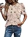 WIHOLL Clothes for Women Fashion Spring Tops 2026 Cute Summer Outfits Women's Clothing Round Neck Ladies Lightweight Tops and Blouses Work Floral Apricot M