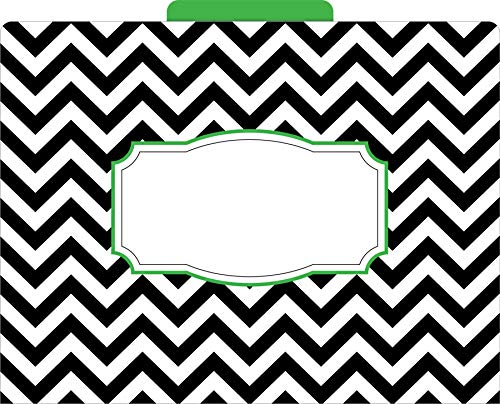 image for BARKER CREEK Designer File Folders, Nautical Chevron, Multicolor Chevr