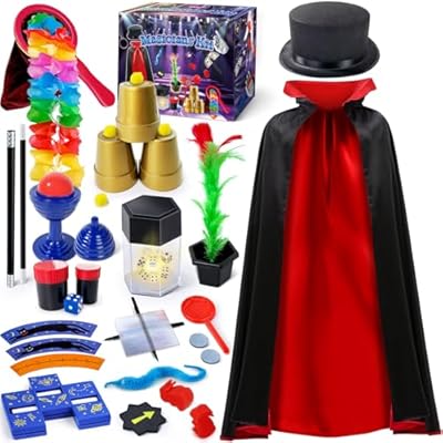 PATIFEED Juego de Magia, Disfraz de Mago para Jugar, Trucos de Magia con Instrucciones para Cada Truco para Niños de 6 7 8 9 10 11 12 Años | Ya disponible en tu tienda friki favorita! En mundofriki.es!