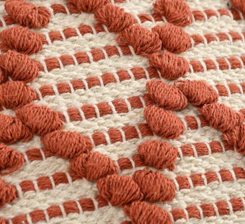 Image of TIB Premium Boho Decorative Throw Cushion Covers, 16 x 16 cm, Set of 2, Cotton. (Brown Cross)-230 TC