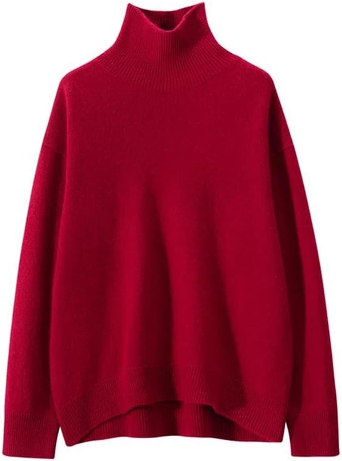 Women's Cashmere High-Neck Loose Pullover Casual Sweater