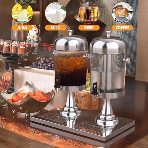 Thxsun Beverage Dispenser, 4.4 Gallon Double Drink Dispenser With Centre Ice Core And Drip Tray thumb #2