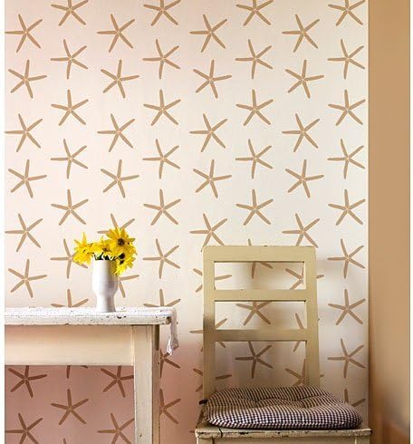 Miniatura 2 de Plantilla de pared de estrella de mar - Plantillas náuticas para paredes - Diseños de plantillas - Plantilla reutilizable para pintar paredes y