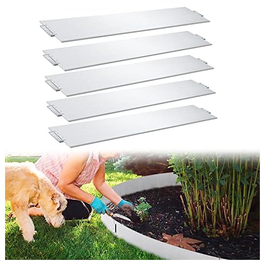 Herrselsam Rasenkante verzinkt Metall 5m 10m 15m 20m 25m 30m 35m 40m 45m 50m 100x15cm Beeteinfassung Beetumrandung Mähkante Metall Palisade, Silber (Länge 5m - Höhe 15cm)