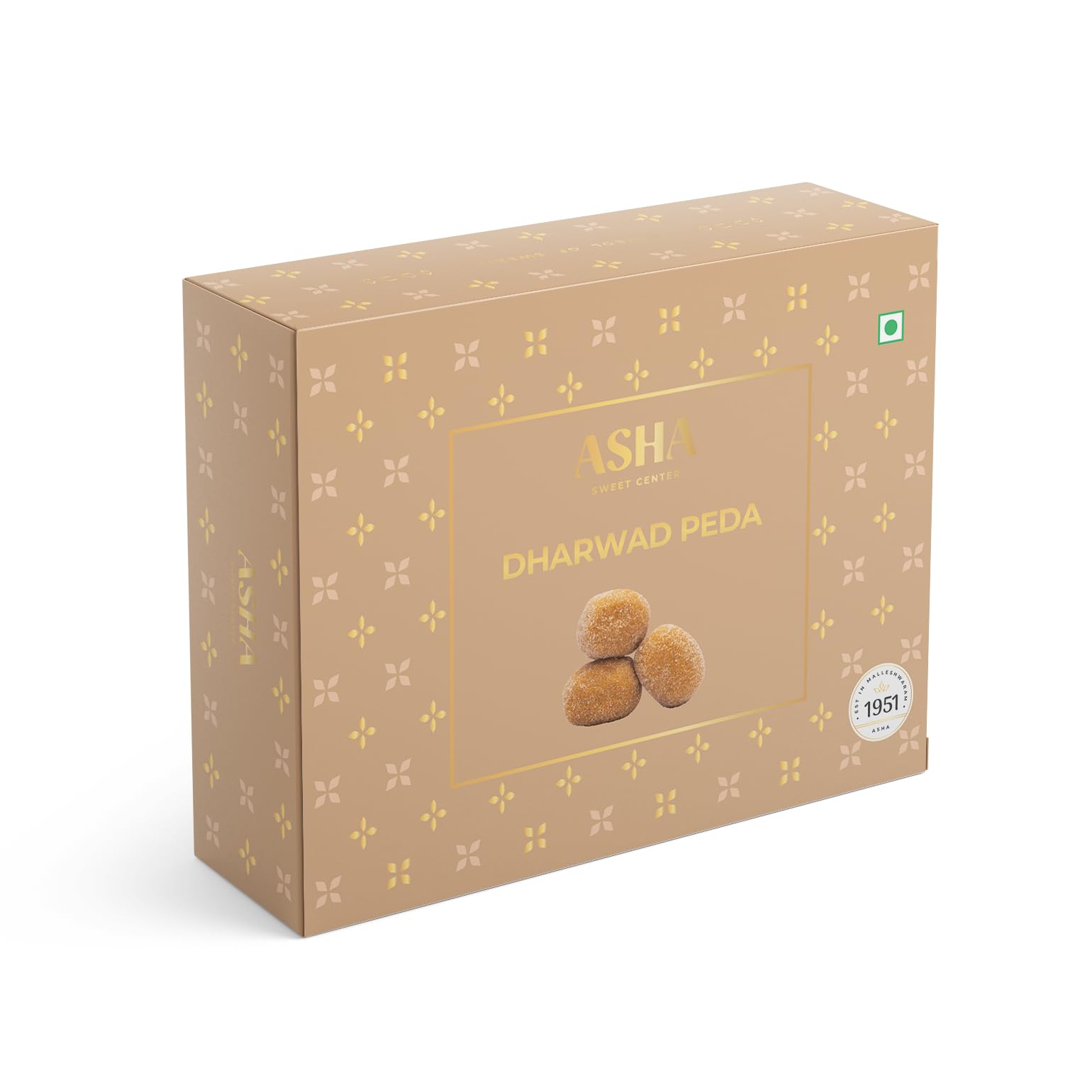 ASHA SWEETS Dharwad Peda (Pack of 4 x 200g) | Taste Our Premium Babusingh Thakur Peda | Handcrafted Milk Sweet Box, Fresh Indian Mithai, Authentic Indian Sweets & Traditional Flavor | Gift Box