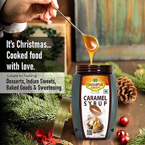 Image of Dhampure Speciality Caramel Syrup, 1Kg (500Gx2) | For Bake Cake Coffee Popcorn Milkshake Frappe | Making & Baking