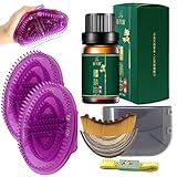 2pcs Meridian Massagebürste mit 10ml Ätherische Öle,1,5-Meter-Maßband und Lymphatische Gesichtsbürste,Professional Meridian Massagebürste,Five Elements Meridians Brush,For Waist,Abdomen,Head,Leg