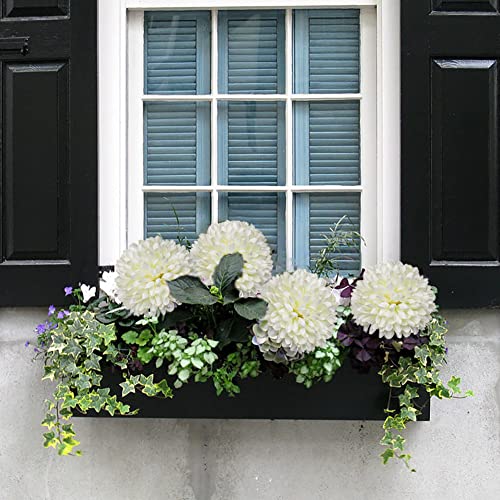 Briful 4Pcs Artificial Chrysanthemum Flowers 6’’ Large Heads Silk Mums Fake Ball Shape Flowers Faux Ball Shape Flowers Spring Hydrangea Flower For Home Wedding Indoor Decor(Cream White) #TOP3