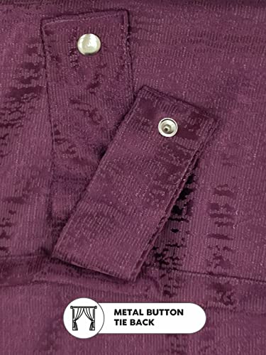 Image of BIANCA Jacquard Blackout Eyelet Curtain -1pc 5 Feet (dromanio) | Blocks 80% Sunlight | Window Abstract-Grape