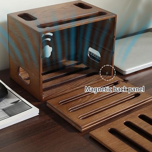 Boîte de rangement pour routeur Wi-Fi et câbles avec étagères - 7