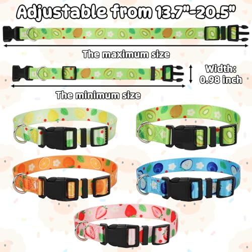 Image of 5 Pack Goat Collars with Bells, Adjustable Nylon Collar Set pet and Horse Sheep Grazing Copper Bells Pet Anti-Lost Loud Bronze Bell for Small Farm Animal Sheep Goat Cow Accessories(Fruit)