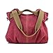 LOSMILE femmes Toile Sac à main Sac d'épaule Sac bandoulière Sac à main Sacs portés Sacs à l'épaule (rouge)