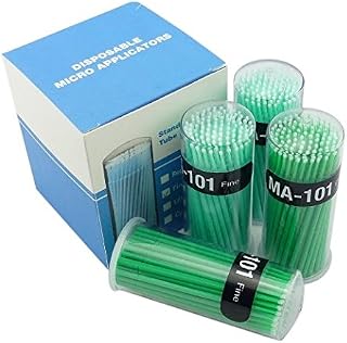 400 Pcs Dental Disposable Micro Applicator Brush Bendable Fine Green Dia1.2 Mm US