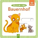  Spielen und Lernen • Bauernhof: Stabiles Pappbilderbuch mit tollen Schiebeelementen. Ab 18 Monaten