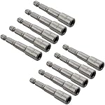 Set de 10 pièces d'embouts de clé à douille à impact, 1/4 pouce, douille magnétique à changement rapide, adaptateur de perceuse à impact